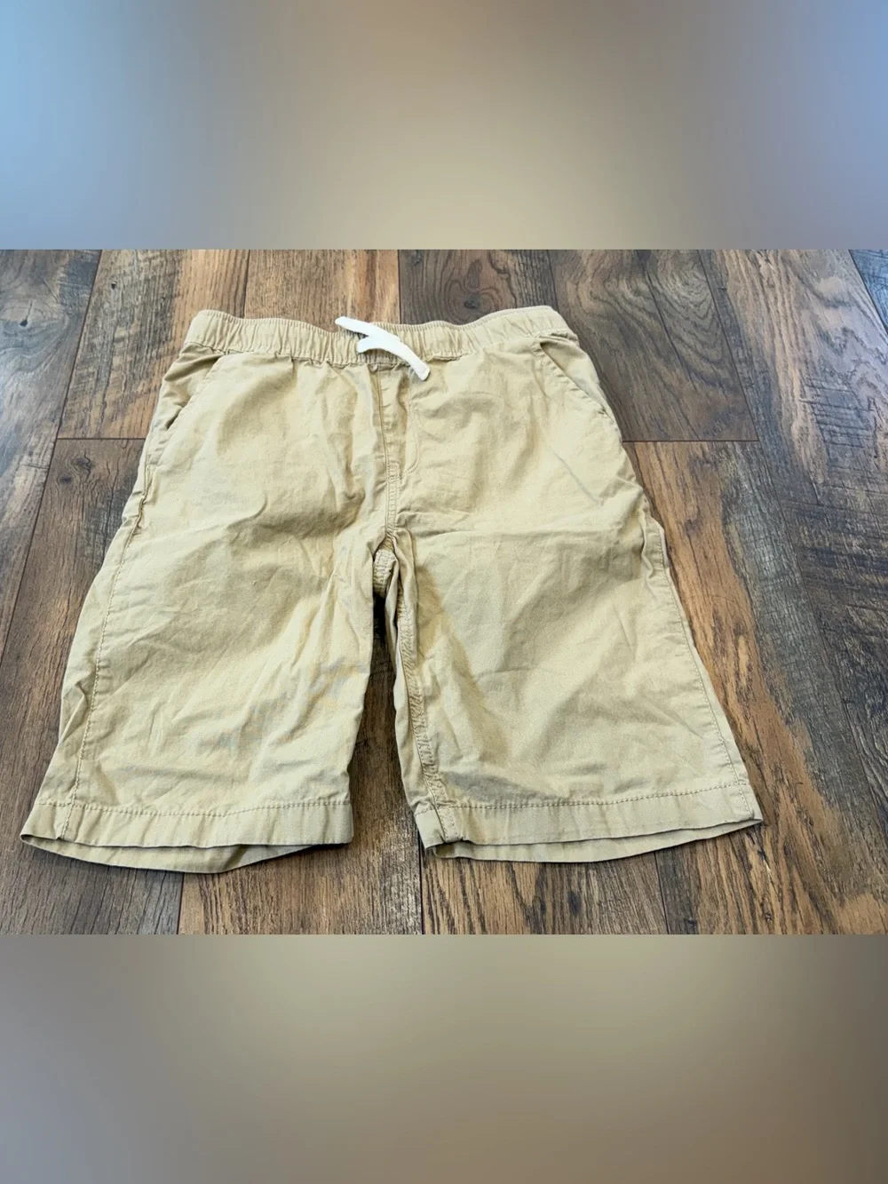 Children's Place Chino Shorts Boys Size 16 Khaki Tan Drawstring Elastic Waist